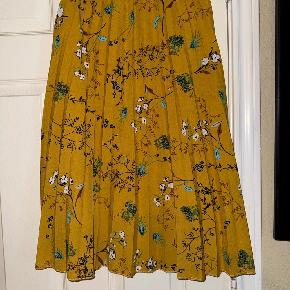 Floral Mustard Yellow Skirt